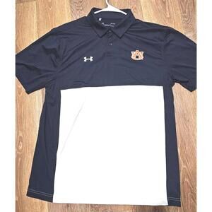 Under Armour Auburn Tigers Polo Shirt Loose Fit HeatGear Size Large